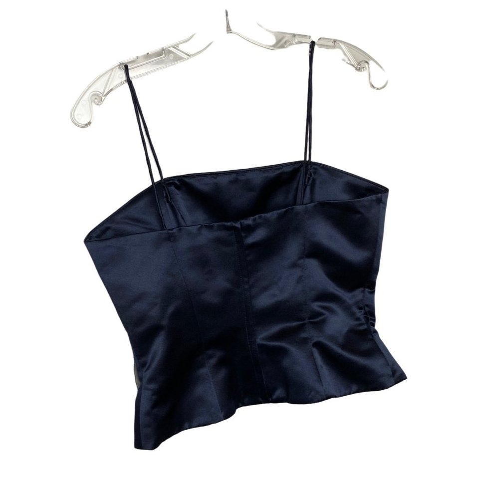 Bill Levkoff Fitted Bodice Top Navy Blue Size 10 - Picture 2 of 4